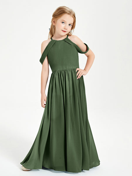 willow bridesmaid dresses BABARONI Dreamy Off the Shoulder Bridesmaid Gown for Junior Olive Green, Olive Green / J4
