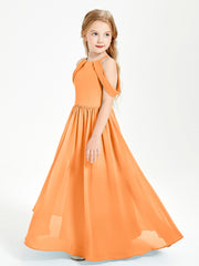 Dreamy Off the Shoulder Bridesmaid Gown for Junior Orange