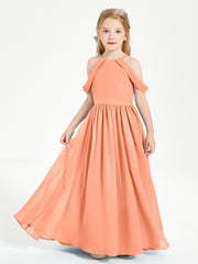 Dreamy Off the Shoulder Bridesmaid Gown for Junior Papaya