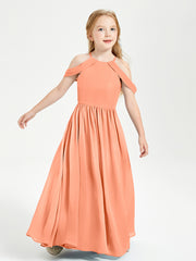 Dreamy Off the Shoulder Bridesmaid Gown for Junior Papaya