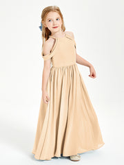Dreamy Off the Shoulder Bridesmaid Gown for Junior Peach