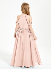 Dreamy Off the Shoulder Bridesmaid Gown for Junior Pearl Pink