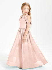 Dreamy Off the Shoulder Bridesmaid Gown for Junior Pearl Pink