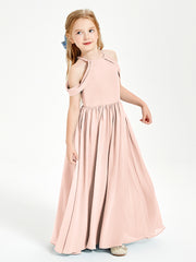 Dreamy Off the Shoulder Bridesmaid Gown for Junior Pearl Pink
