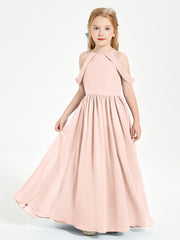 Dreamy Off the Shoulder Bridesmaid Gown for Junior Pearl Pink