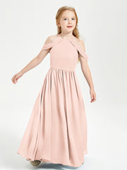 Dreamy Off the Shoulder Bridesmaid Gown for Junior Pearl Pink
