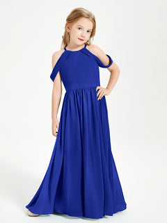 Dreamy Off the Shoulder Bridesmaid Gown for Junior Royal Blue