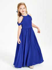 Dreamy Off the Shoulder Bridesmaid Gown for Junior Royal Blue