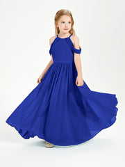Dreamy Off the Shoulder Bridesmaid Gown for Junior Royal Blue