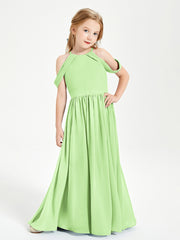 Dreamy Off the Shoulder Bridesmaid Gown for Junior Sage