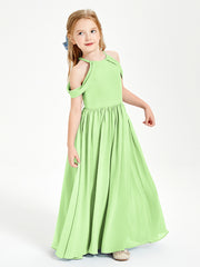 Dreamy Off the Shoulder Bridesmaid Gown for Junior Sage
