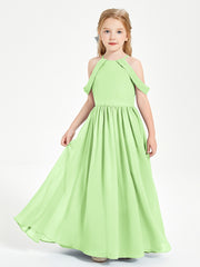 Dreamy Off the Shoulder Bridesmaid Gown for Junior Sage
