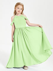 Dreamy Off the Shoulder Bridesmaid Gown for Junior Sage