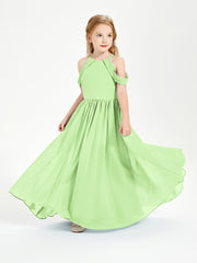 Dreamy Off the Shoulder Bridesmaid Gown for Junior Sage