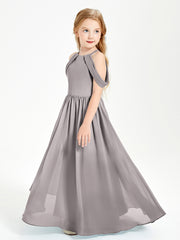 Dreamy Off the Shoulder Bridesmaid Gown for Junior Silver