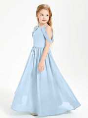 Dreamy Off the Shoulder Bridesmaid Gown for Junior Sky Blue