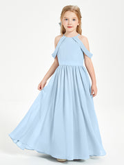 Dreamy Off the Shoulder Bridesmaid Gown for Junior Sky Blue