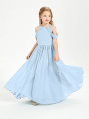 Dreamy Off the Shoulder Bridesmaid Gown for Junior Sky Blue