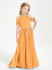 Dreamy Off the Shoulder Bridesmaid Gown for Junior Tangerine