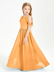 Dreamy Off the Shoulder Bridesmaid Gown for Junior Tangerine