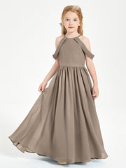 Dreamy Off the Shoulder Bridesmaid Gown for Junior Taupe