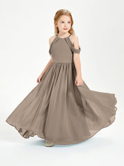 Dreamy Off the Shoulder Bridesmaid Gown for Junior Taupe