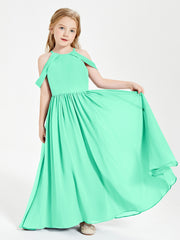 Dreamy Off the Shoulder Bridesmaid Gown for Junior Turquoise