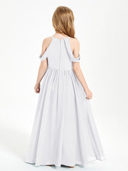 Dreamy Off the Shoulder Bridesmaid Gown for Junior White