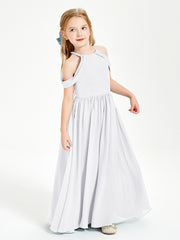 Dreamy Off the Shoulder Bridesmaid Gown for Junior White