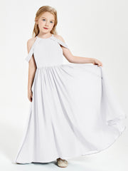 Dreamy Off the Shoulder Bridesmaid Gown for Junior White