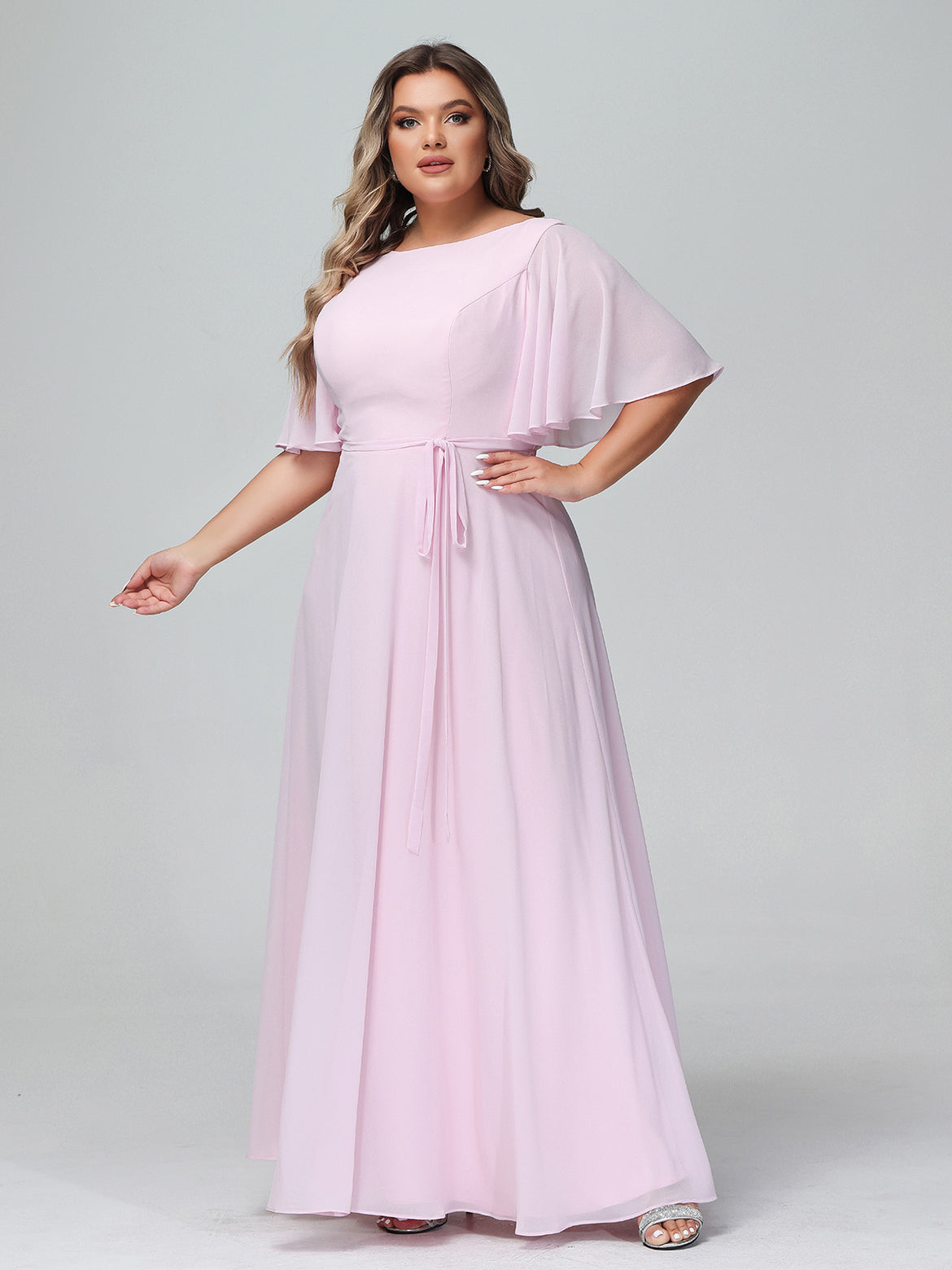 prom light blue dress Light Blue Long Prom Dress with Sheer Bodice Dusty Blue / 14