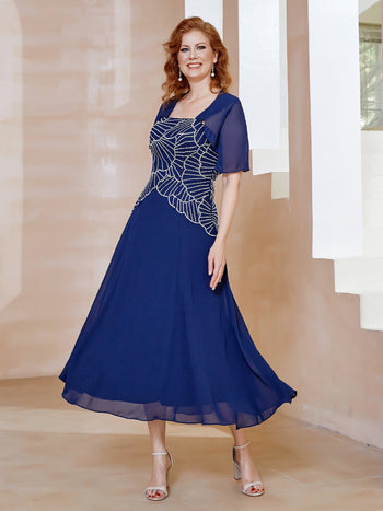 Tea Length Mother of the Bride Groom Dresses BABARONI Tea Length Mother of the Bride Groom Dresses BABARONI