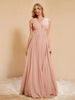 Plunging V-neck Ruffles Pleated Dress With Silt Dusty Rose