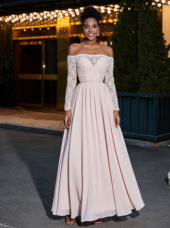 bridesmaid dresses with corset back Simple Long Prom Dress with Corset Back main image 1