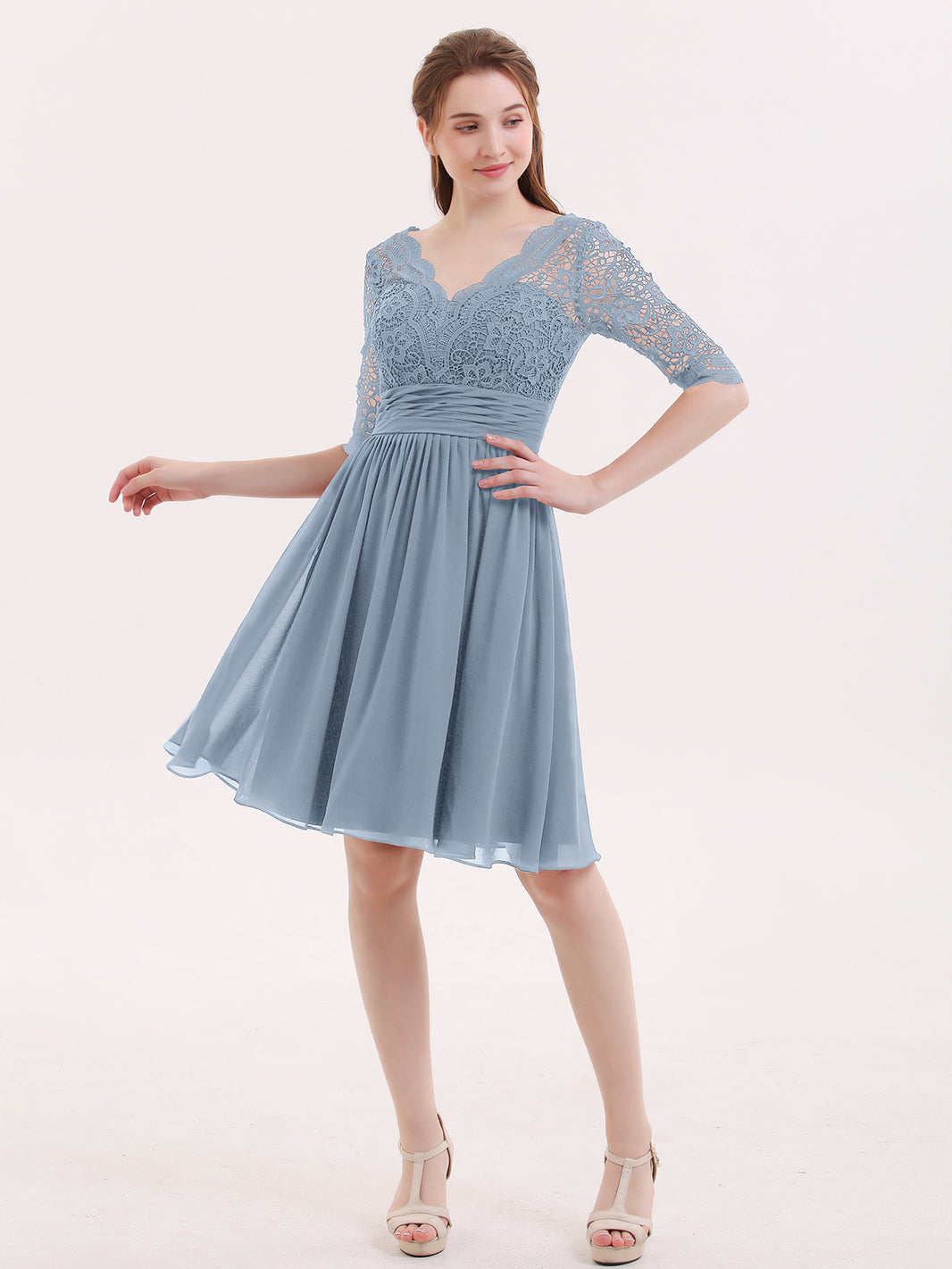alexia formal high slit illusion dress Alexia Formal High Slit Illusion Dress main image 1