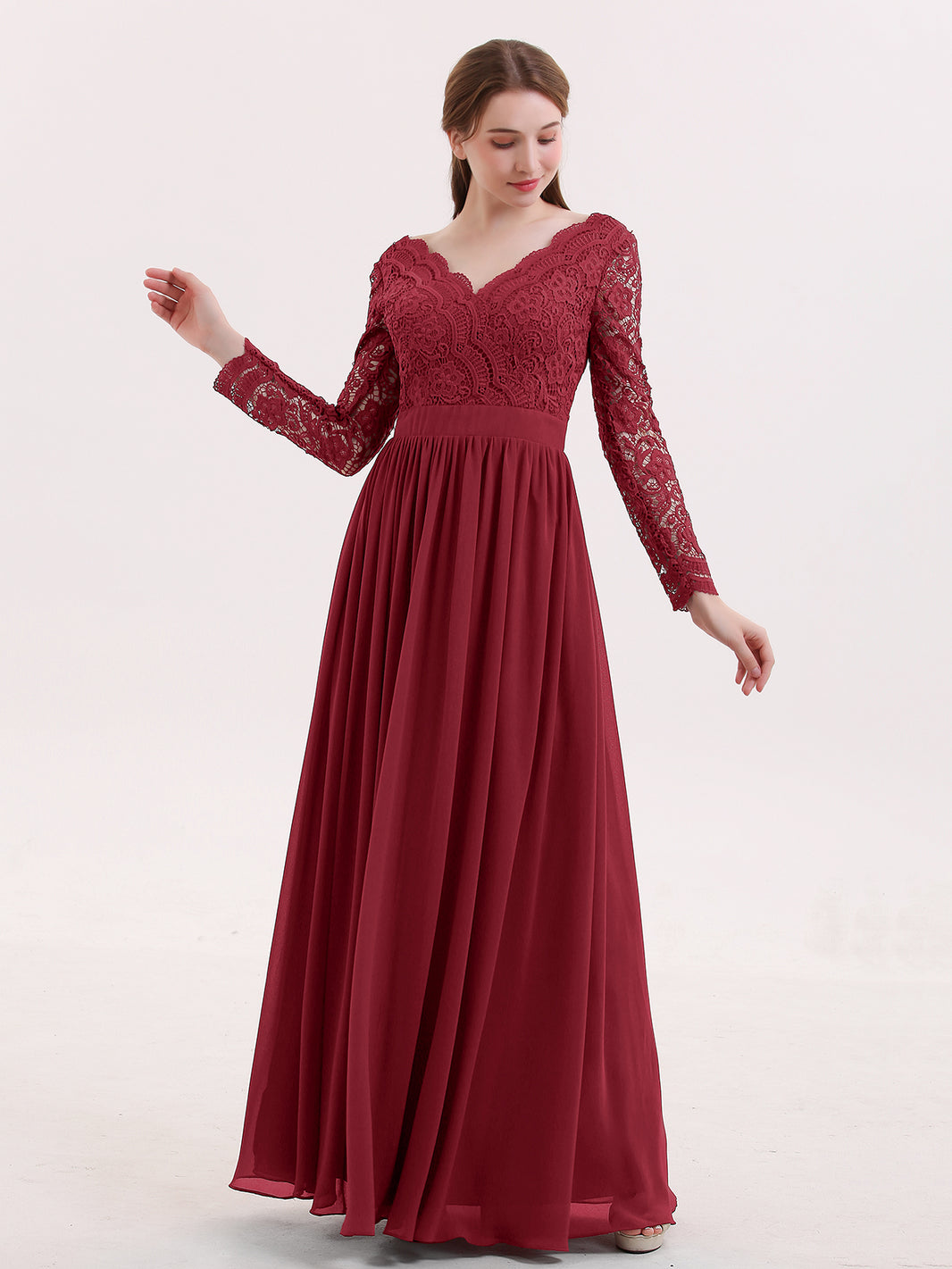 chinese dress ladies Wholesale Bridesmaid Dresses for Women Plus Size Long Lace Sleeve main image 1