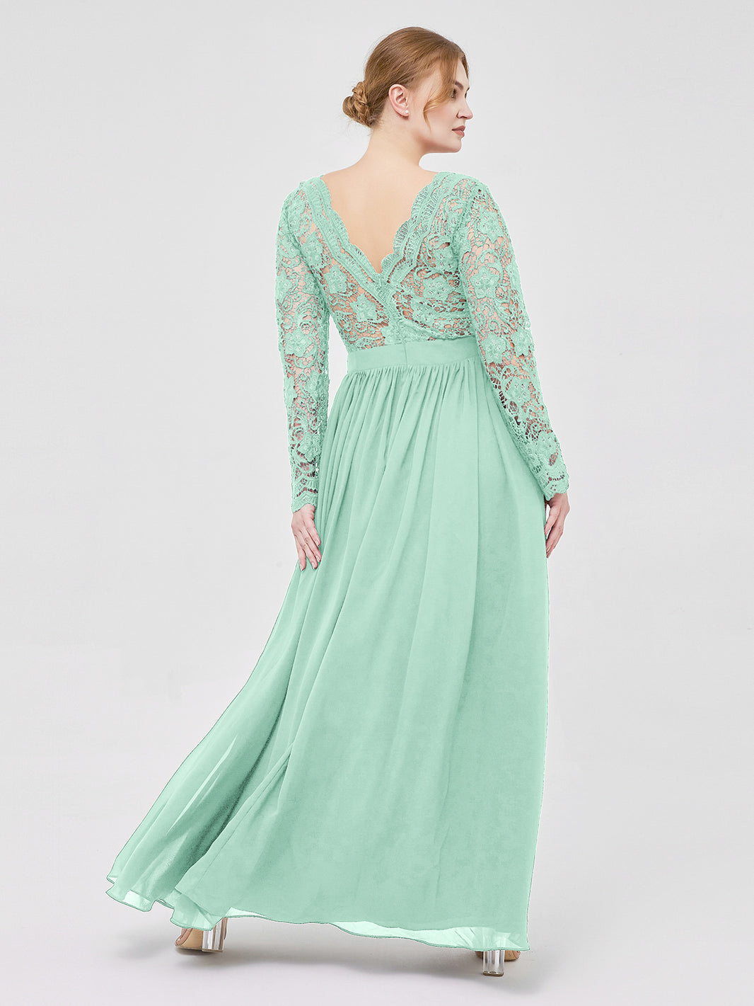 mint green lace maxi dress Madelene Lace V Neck Maxi Dress | Jelly Mint | Womens main image 0