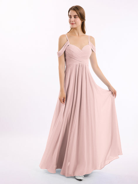 Spaghetti Strap Chiffon Dresses with Bow Clover main image 1