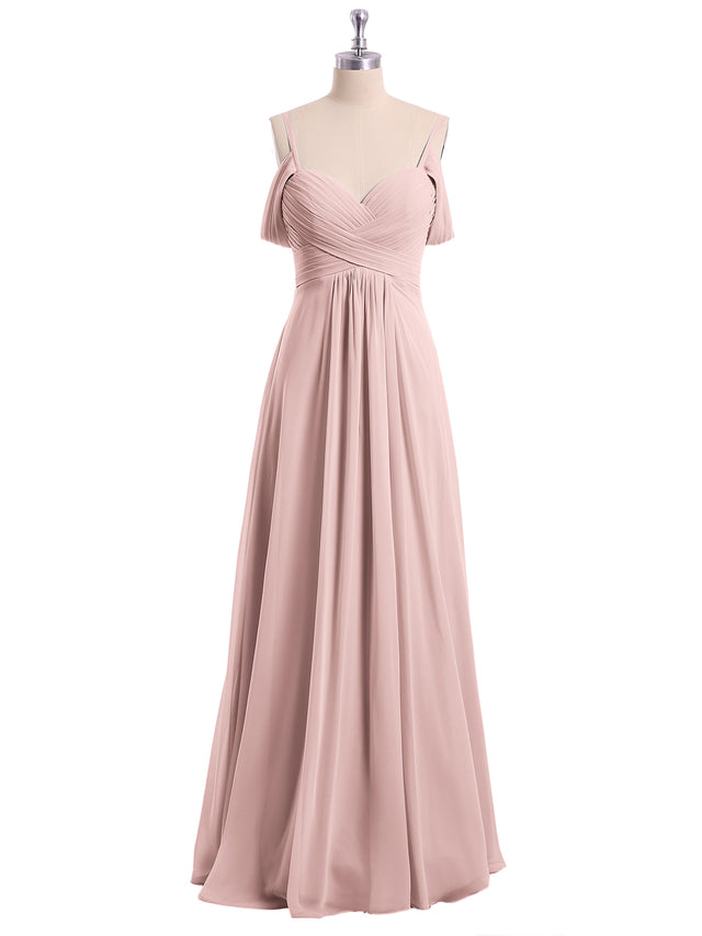 Off the Shoulder Spaghetti Strap Chiffon Gowns Azalea Plus Size