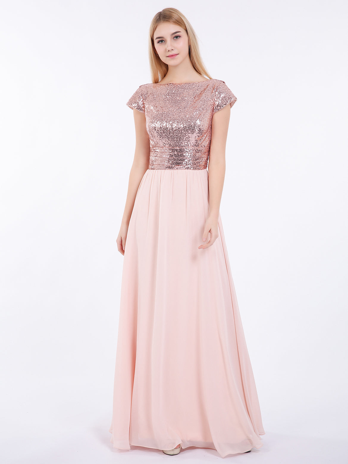 Rose Gold Bridesmaid Dresses BABARONI Rose Gold Bridesmaid Dresses BABARONI