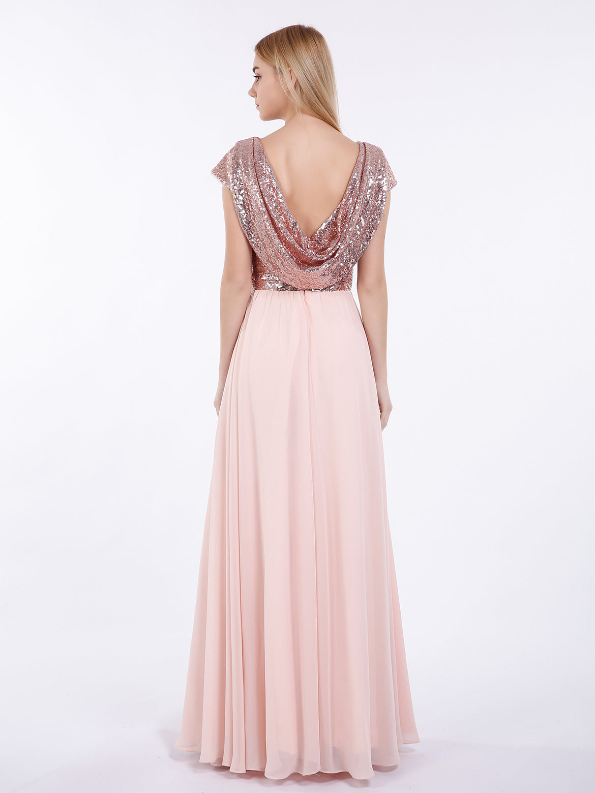 slim fit dress slacks Chicsew Mix and Match Rose Gold Satin Long Bridesmaid Dresses Sexy Side Split Mermaid / Mismatched Bridesmaid Dresses, rose-gold / B main image 1