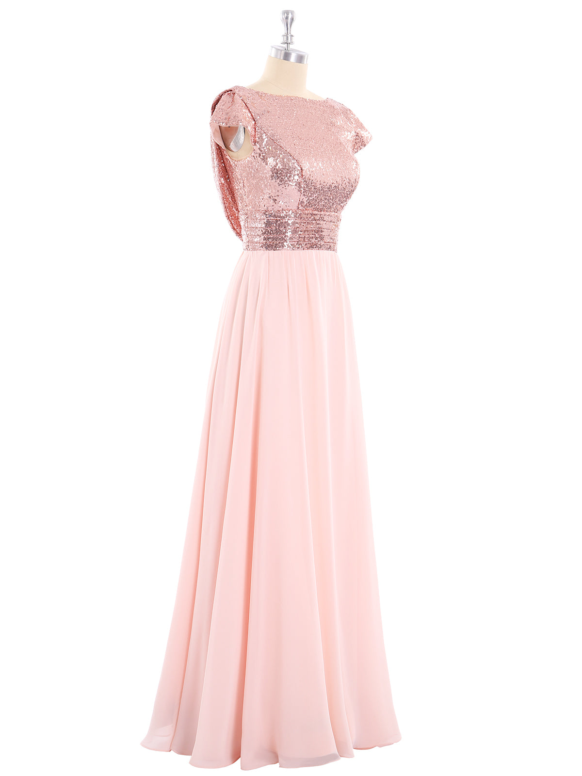 Sequins Lace Dresses with Spaghetti Strap Rose Gold Plus Size