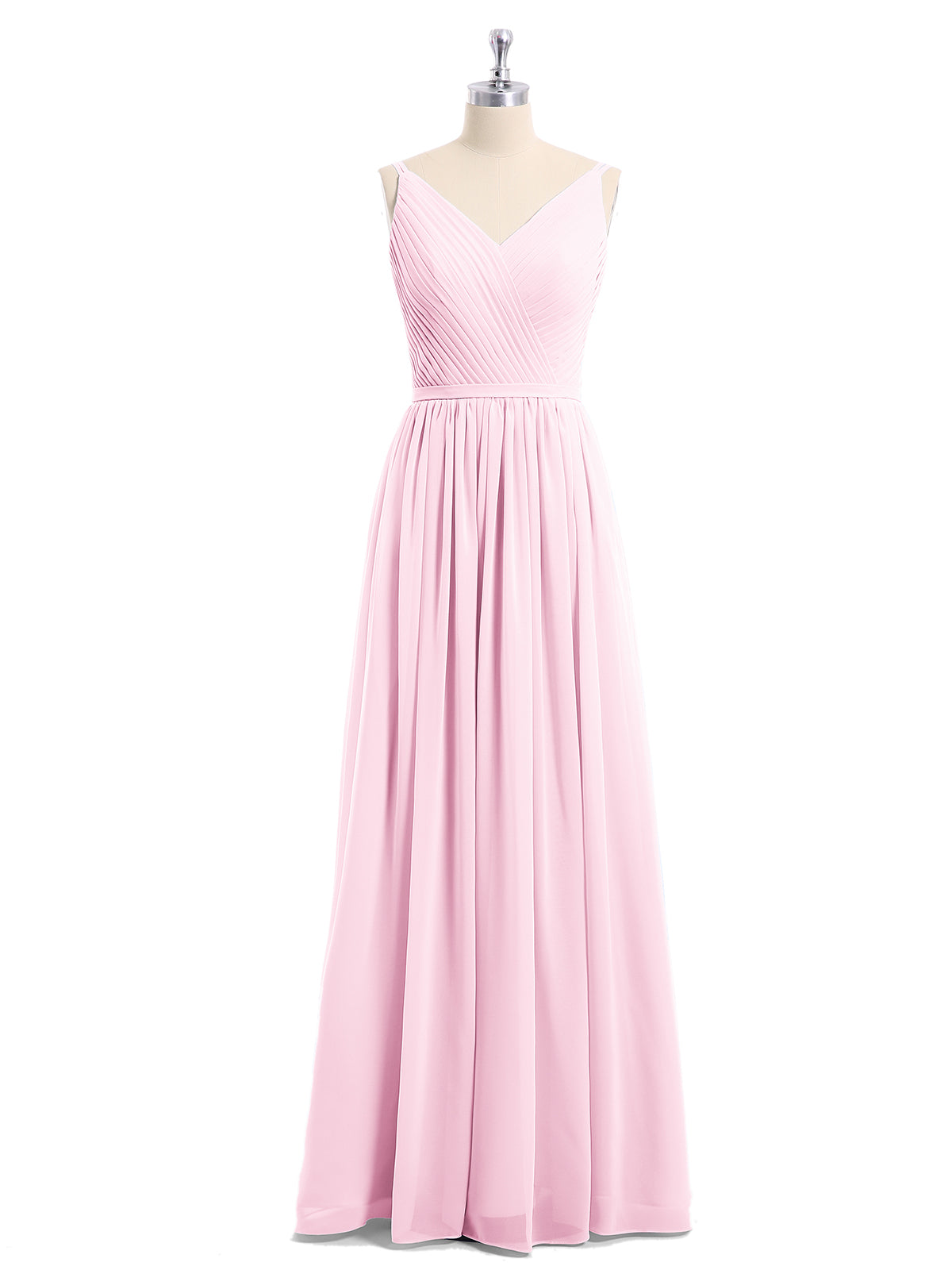 Annabelle Double Strap Chiffon Bridesmaid Dresses Candy Pink | BABARONI