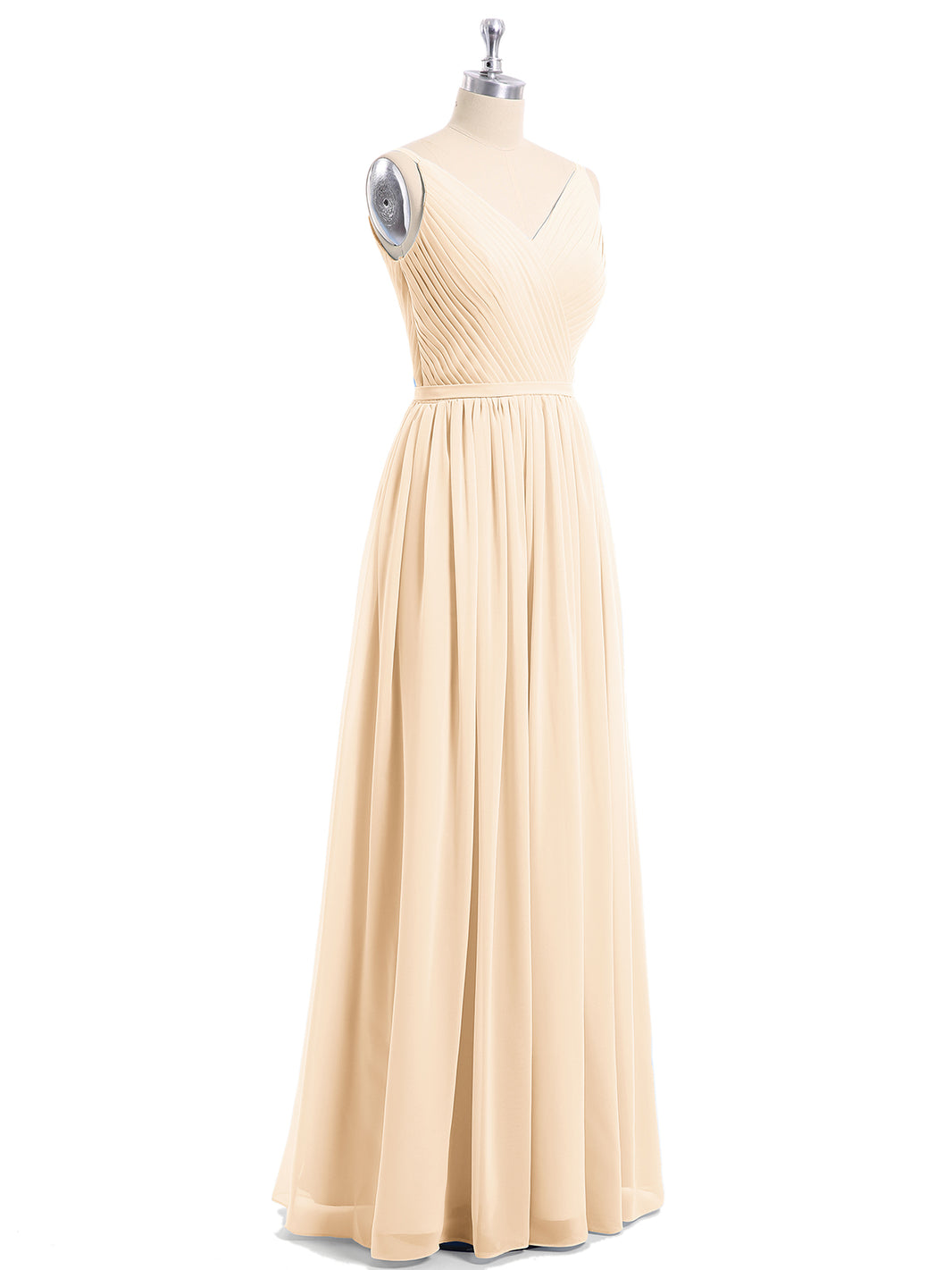 Annabelle Double Strap Chiffon Bridesmaid Dresses Peach | BABARONI