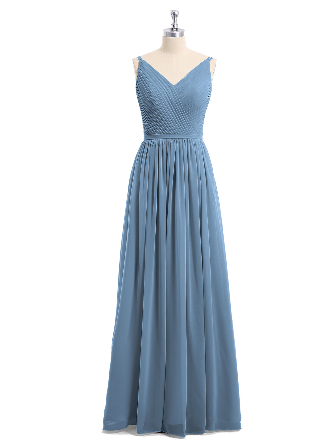 BABARONI Double Strap Chiffon Bridesmaid Dresses Slate Blue, Slate Blue / US0 BABARONI Double Strap Chiffon Bridesmaid Dresses Slate Blue, Slate Blue / US0