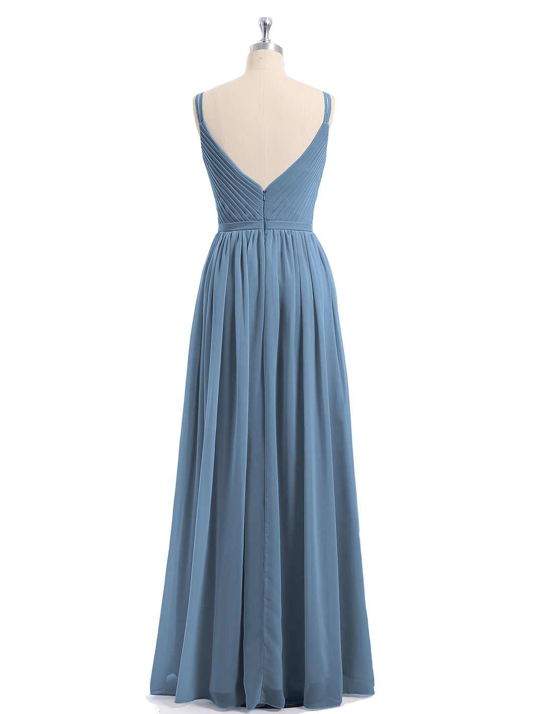 BABARONI Double Strap Chiffon Bridesmaid Dresses Slate Blue, Slate Blue / US0 BABARONI Double Strap Chiffon Bridesmaid Dresses Slate Blue, Slate Blue / US0