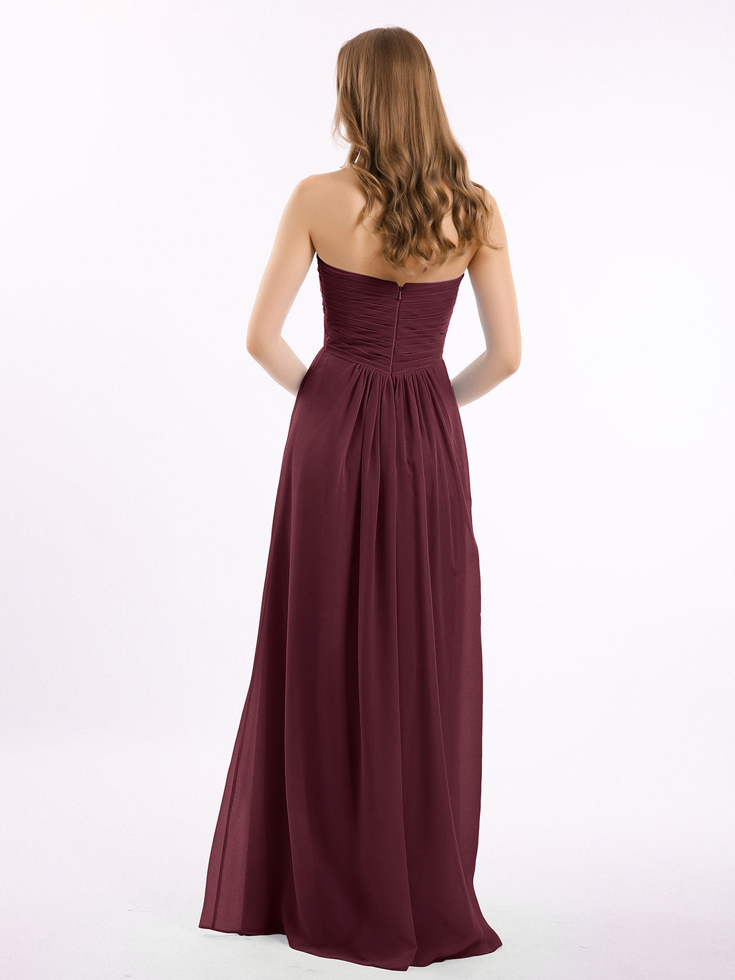 Chiffon Strapless Dresses with Sweetheart Cabernet Plus Size main image 1