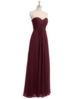 Chiffon Strapless Dresses with Sweetheart Cabernet main image 1