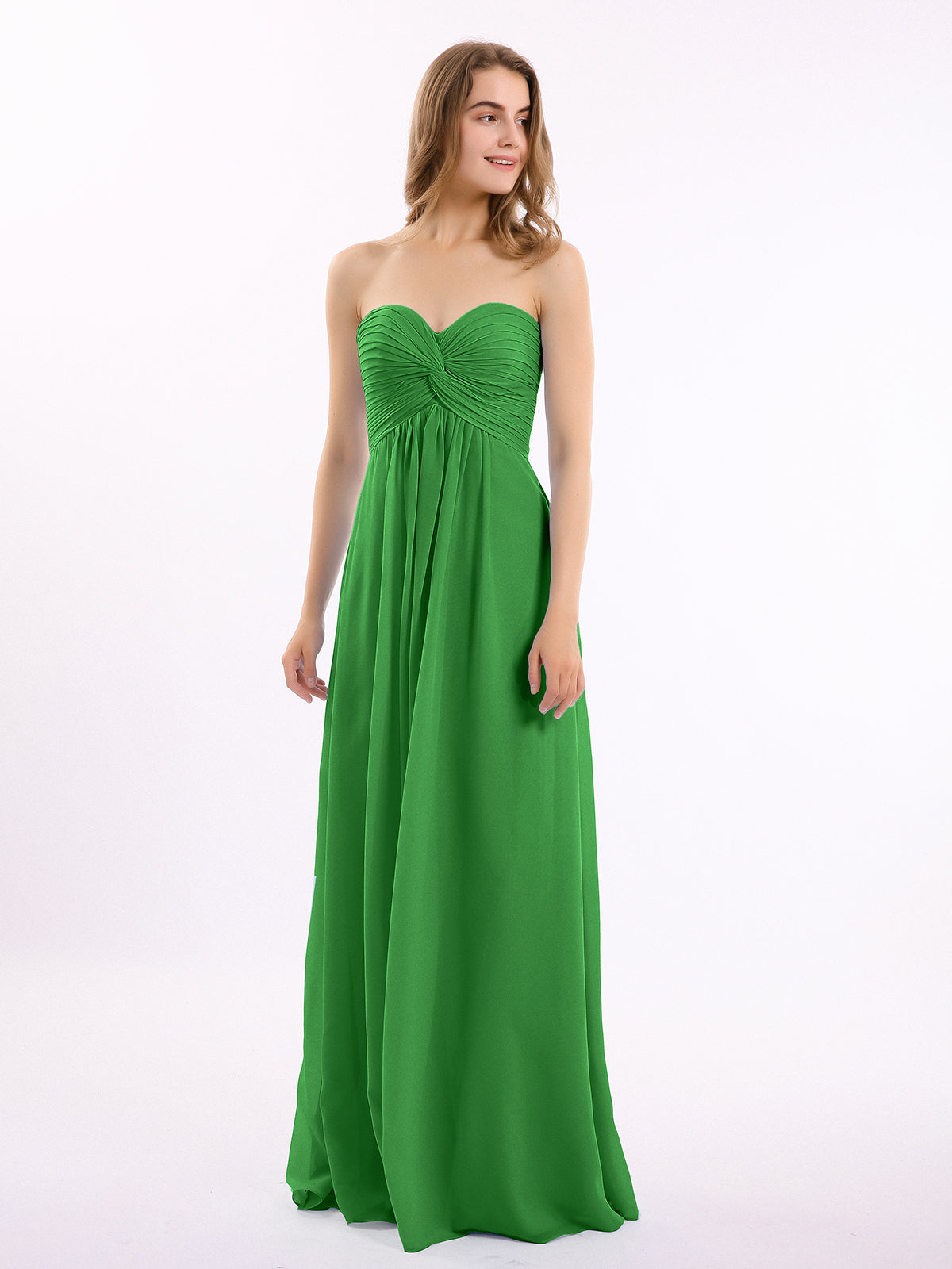 antonia bridesmaid dress BABARONI Chiffon Green Dresses Sweetheart Floor-length Sleeveless Ruched A-line, Green / US0 navy blue bias