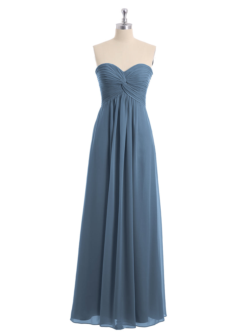 Sweetheart Neck Empire Chiffon Dresses with Belt Blushing Pink